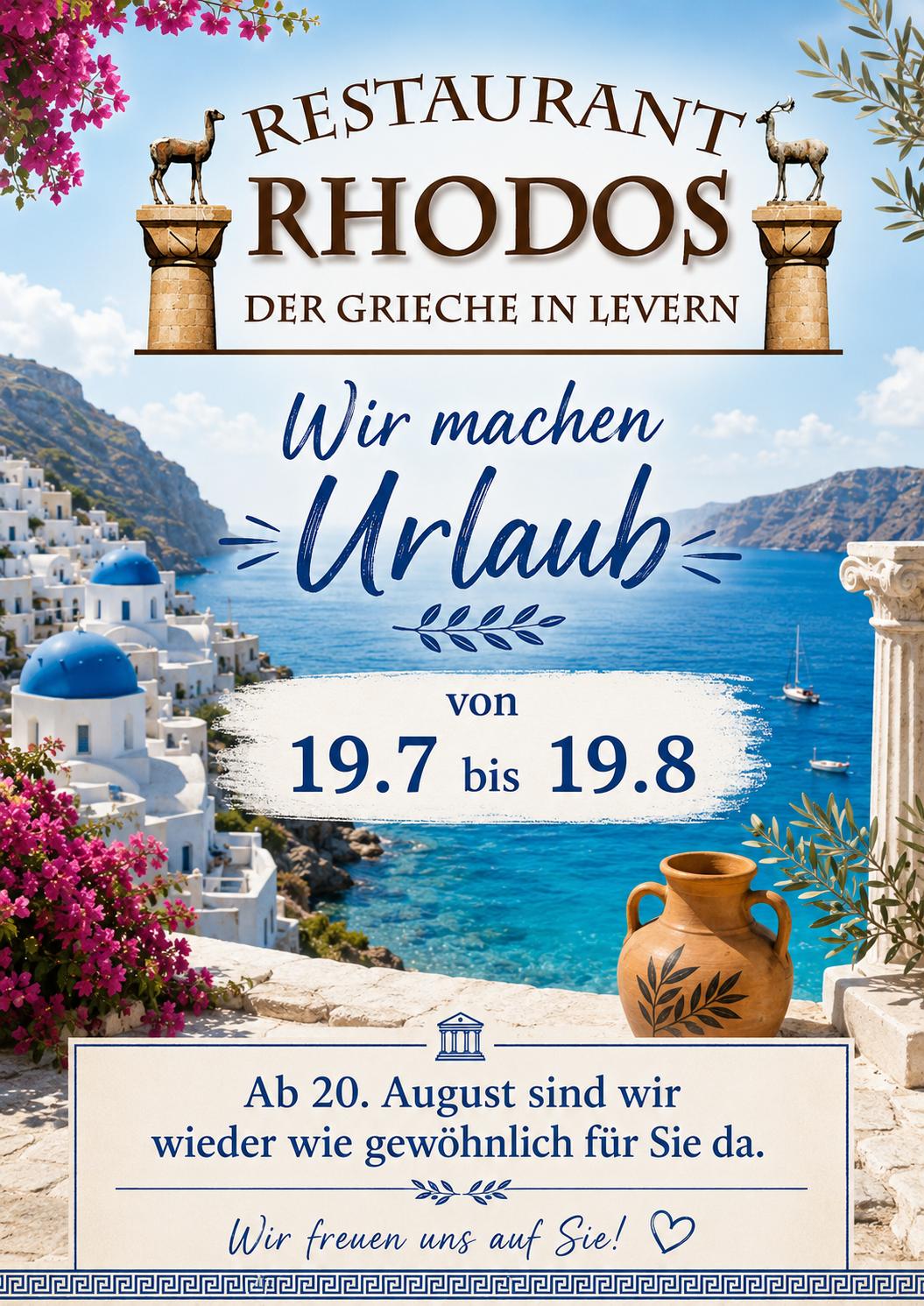 Urlaub2025. - vom 20.07 - 20.08. Ab 21.08 sind wir wieder da